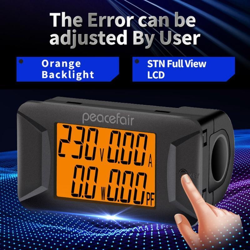 Brand New AC Single Phase 40-400V 100A Digital Wattmeter Voltmeter Ammeter