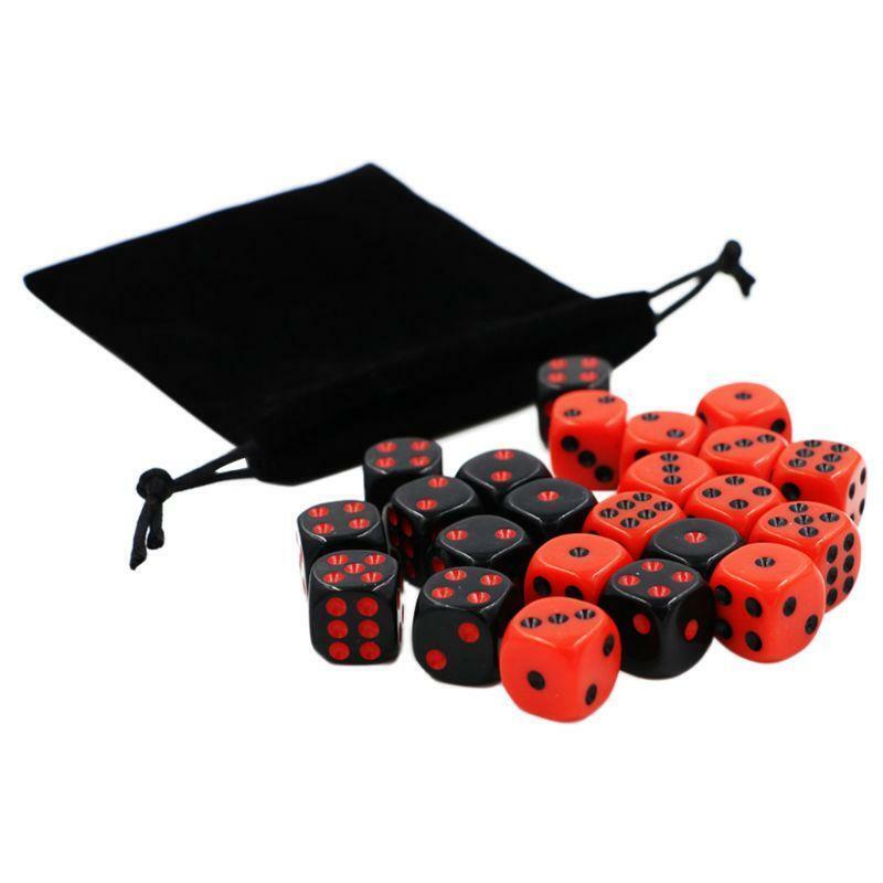 24pcs/set 16mm Dice Round Corner Point Dice RPG Gambling Games Cube Party Board