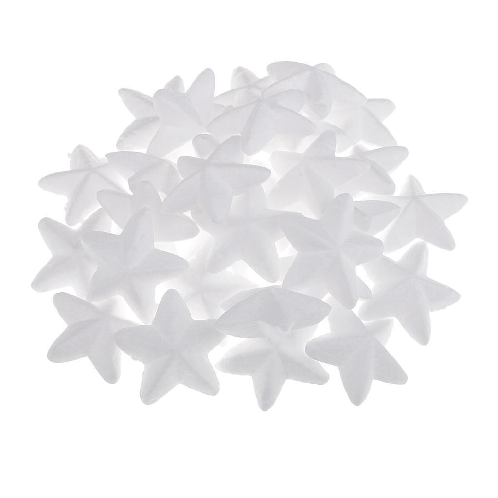 30 Pieces DIY Christmas Star Shape Styrofoam Foam Material for Art Craft 5cm