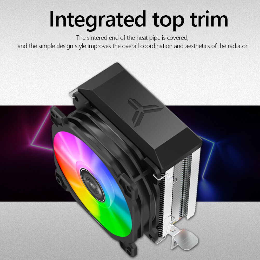 CR1200E 2 Heat Pipes CPU Cooling Fan RGB 3 Pin Heatsink Cooler Radiator