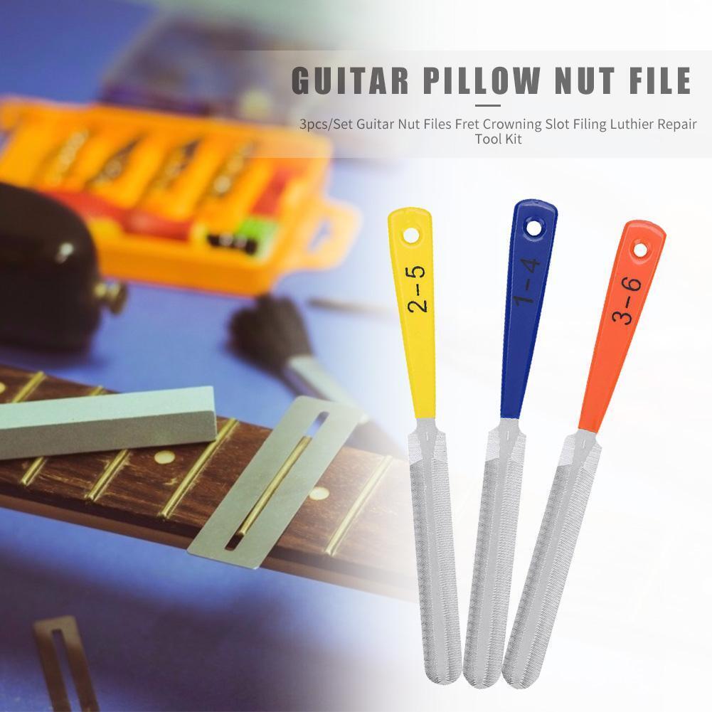 3x Guitar Nut Files Crowning Slot Luthier Repair Tool for String Instrument