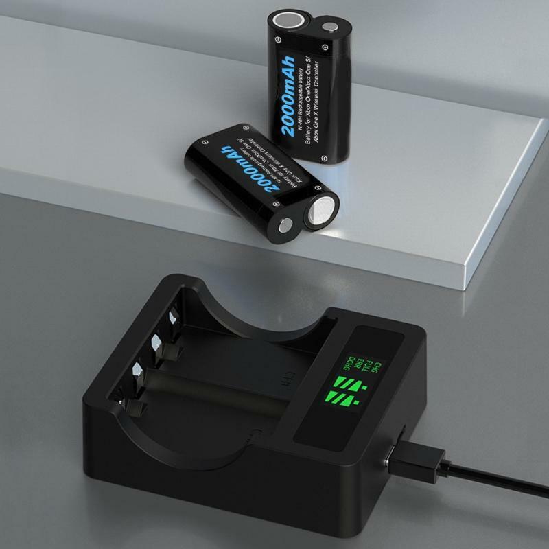 2 Pcs 2000mAh Battery Pack & Charger Station for -Xbox One/One S/One X