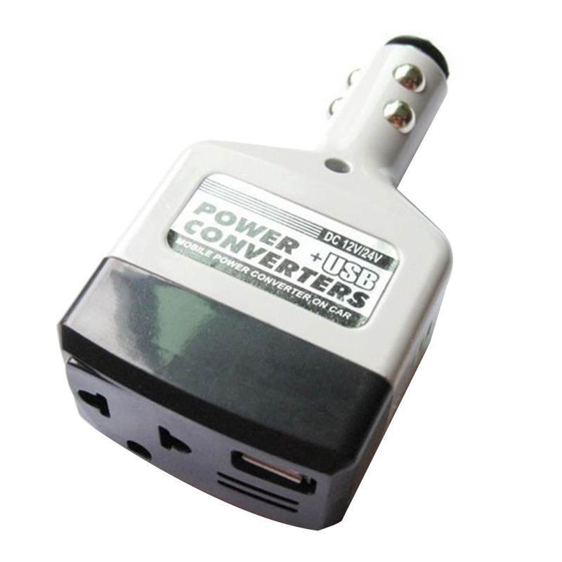 DC 12V/24V to AC 220V Car Inverter with USB Interface Auto Charger Converter