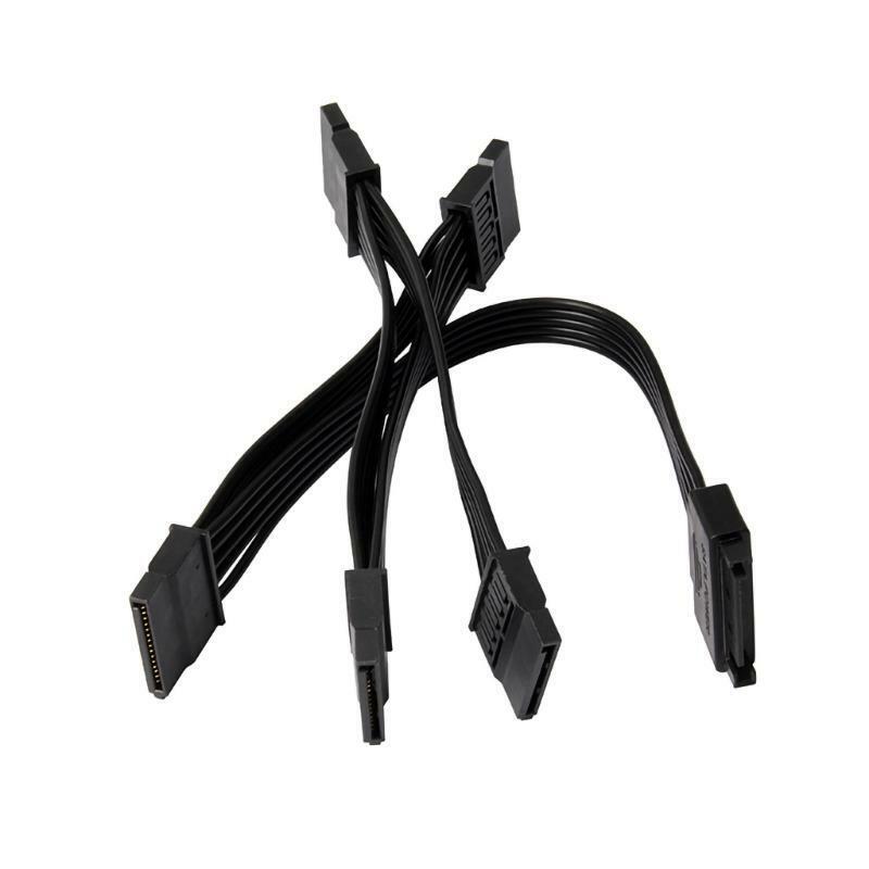 15 Pin Sata Power Splitter Adapter Cable 1 Male Sata to 5 Female Hard Disk Cord