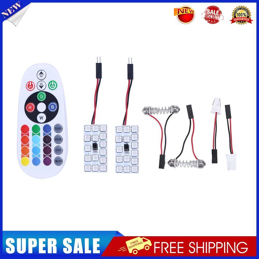 RGB T10 ba9s 15SMD-5050 Car Dome Light Interior Light with Remote Control