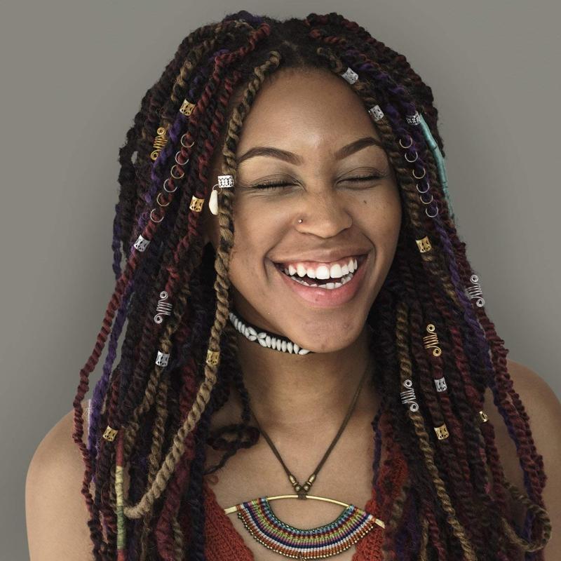 Hair Braid Cuff Set of 110 Hair Braid Dreadlock Beads Cuffs Clips Braid Spiral