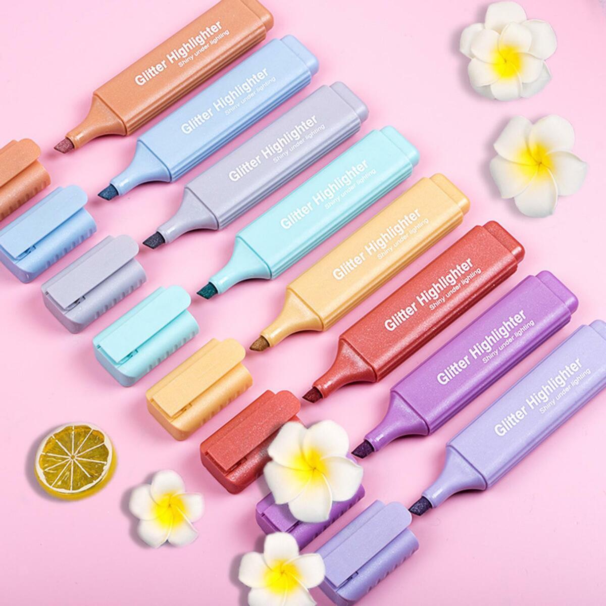 8x Assorted Colour Highlighter Marker  Fluorescent  Tip Office