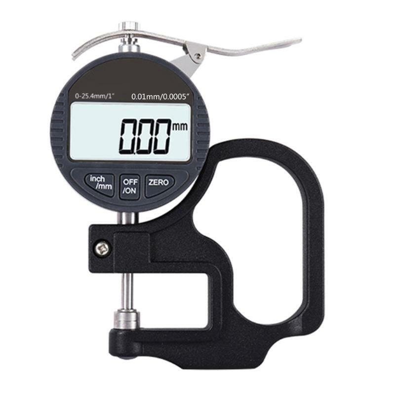 Electronic Digital Dial Micrometer Thickness Gauge 0-1 In/25.4 mm Inch/Metric