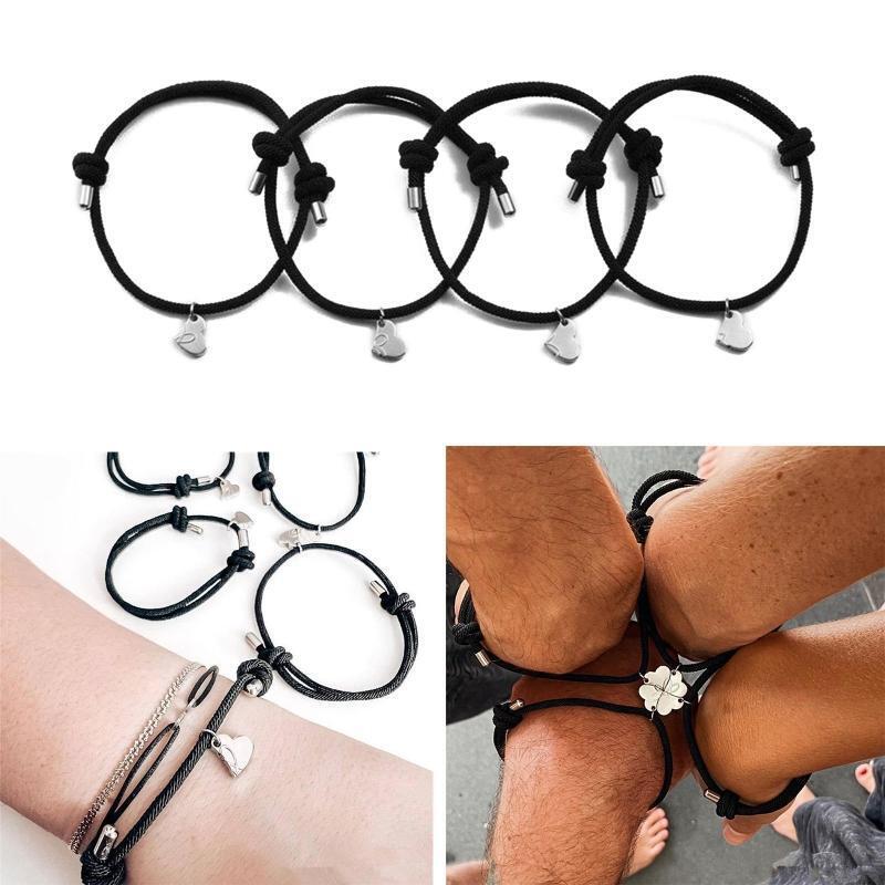 4X Attract Magnet Couple Bracelet for Women Men Heart Pendant Infinite Love