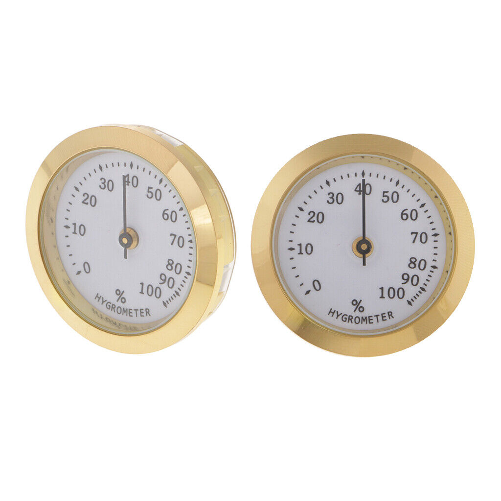 2x 36mm Cigar Hygrometer Humidifier Box  Mechanical Humidor Hygrometers