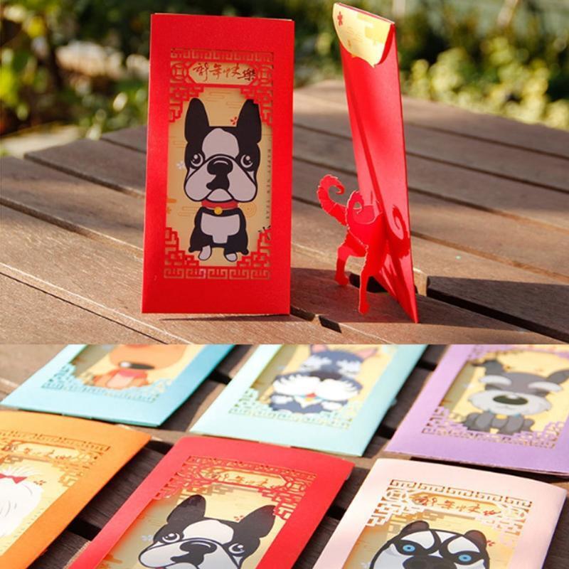 6pcs Hollow Out Envelope To Fill In Money Chinese Tradition Hongbao Gift Present