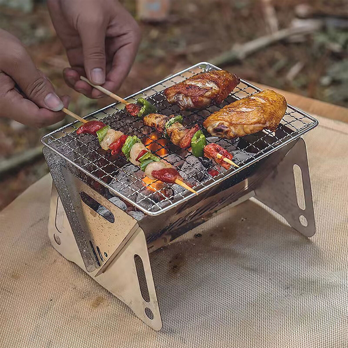 Detachable Camping Grill Foldable Mini Stove Portable Folding BBQ Supply