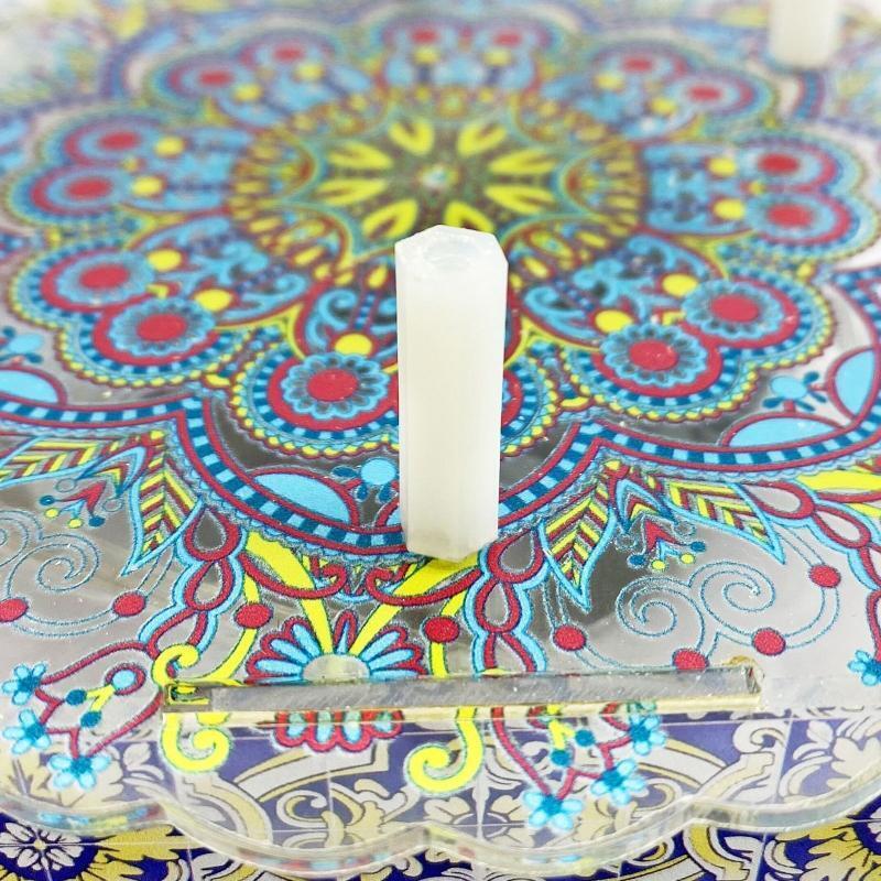 Colorful Wolf Head DIY Diamond Painting Mechanical Music Box with LED Light Gift
