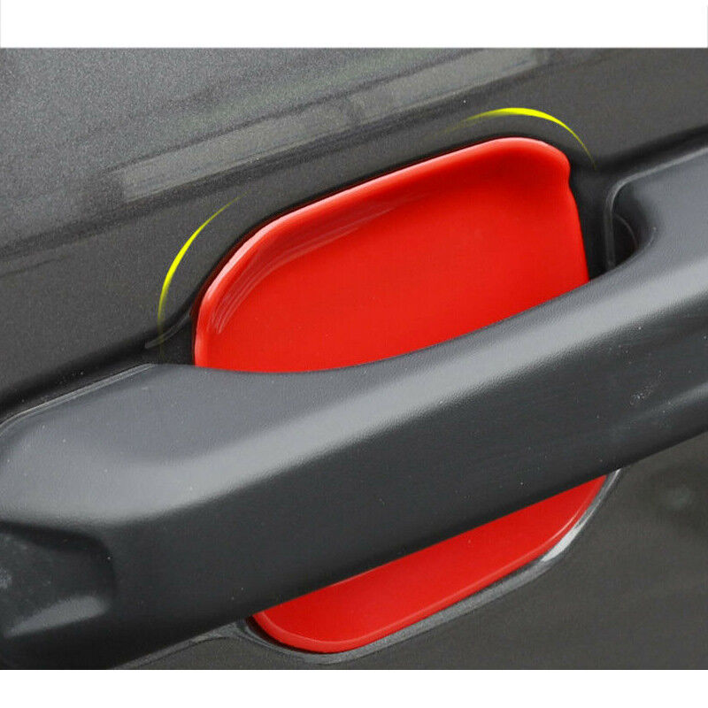 Red Door Handle Bowl Cup Cover Trim Decor Fit for Jeep Wrangler JL Gladiator JT