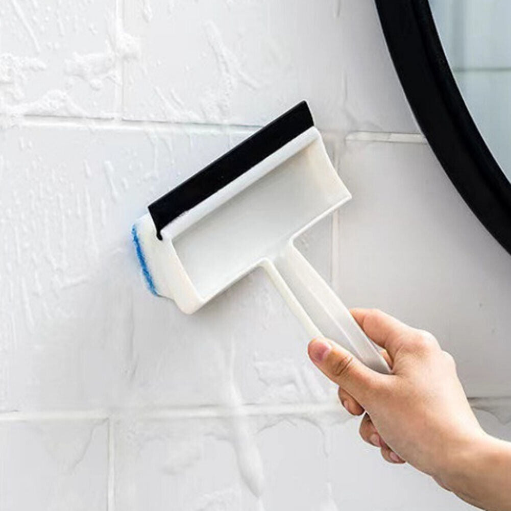 Window Cleaning Brush Glass Wiper Cleaner Double Side Squeegee Scraper Tool