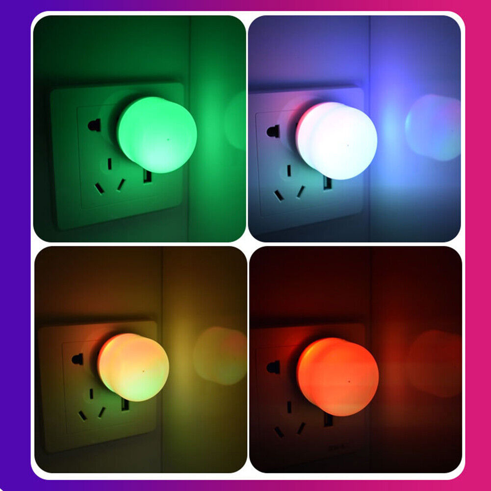 USB Plug Lamp USB Book Lamp Eye Protection Small Round Night Light (RGB)
