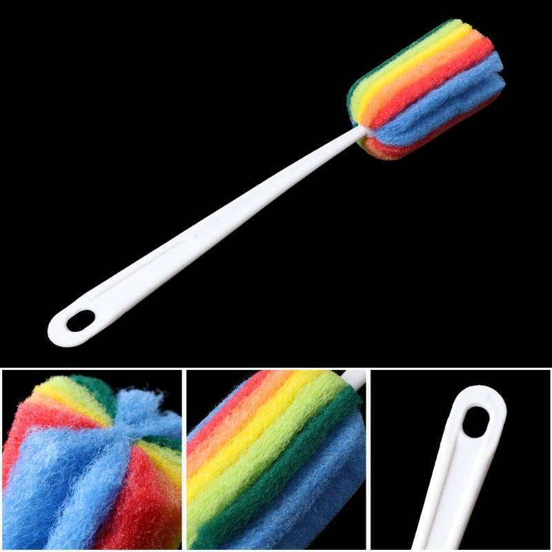 Bottle Scouring Pad Cleaning Brush Wash Scrubber Long Handled For Glass Cup Mug