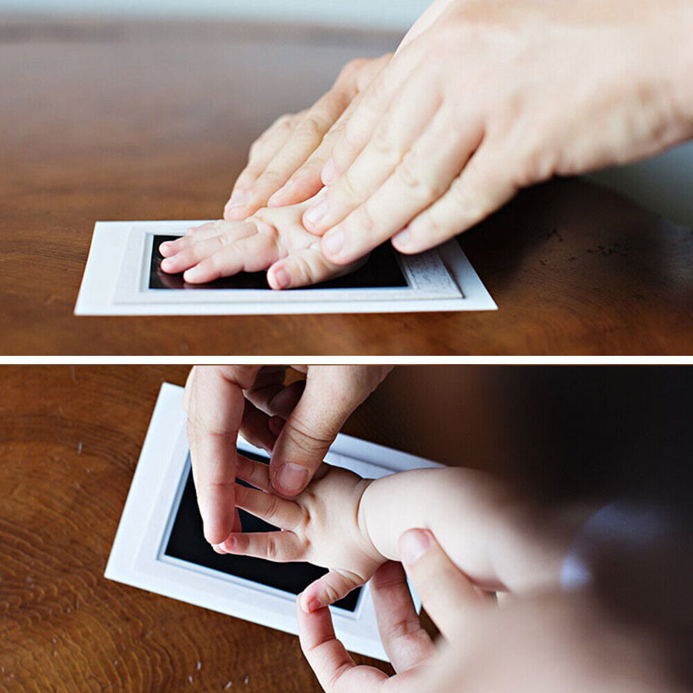 Footprint Handprint Ink Pads Kits for Newborn Baby Dog Paw Prints (Black)