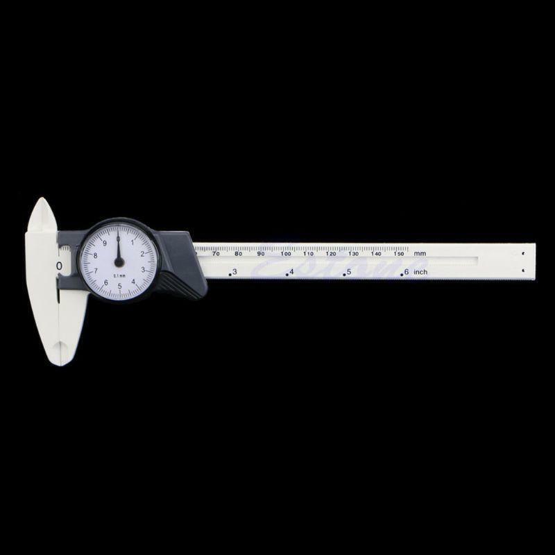 New 150mm 6inch Dial Caliper Plastic Vernier Caliper 4Way Gauge Micrometer 0.1mm
