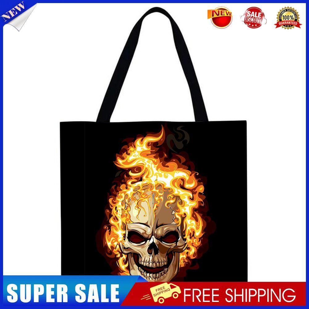 Halloween Skeleton Printed Shoulder Shopping Bag Casual Large Tote Handbag