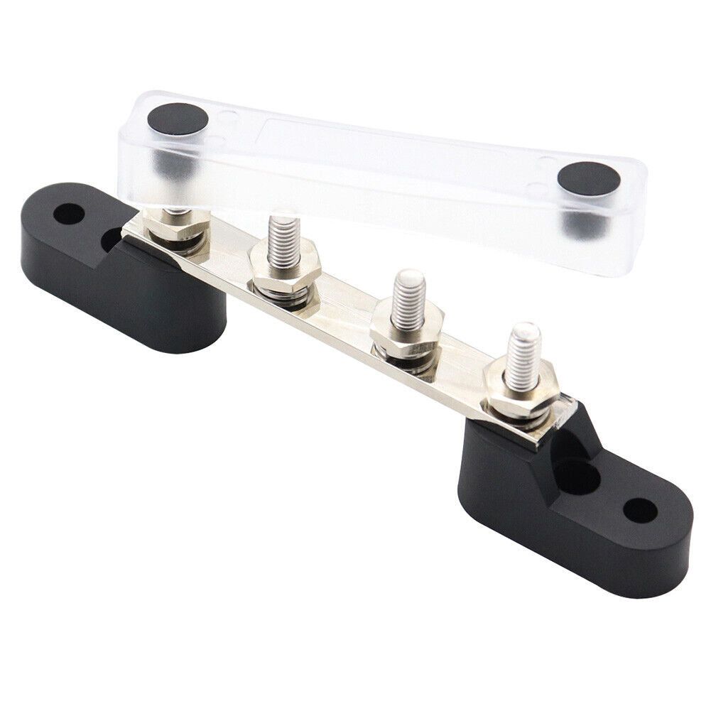 4 Way Stud Bus Bar 100A 48V M6 Stud Terminal Buss Bar with Cover for Marine