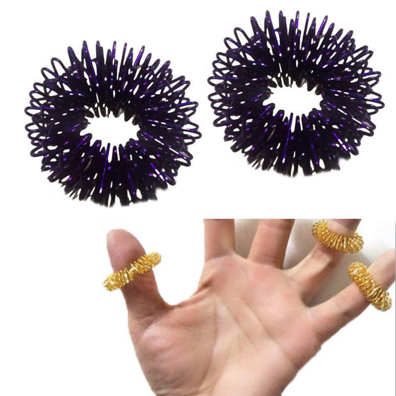 Stainless Steel Finger Massage Ring Acupuncture Therapy Health Care Relaxation