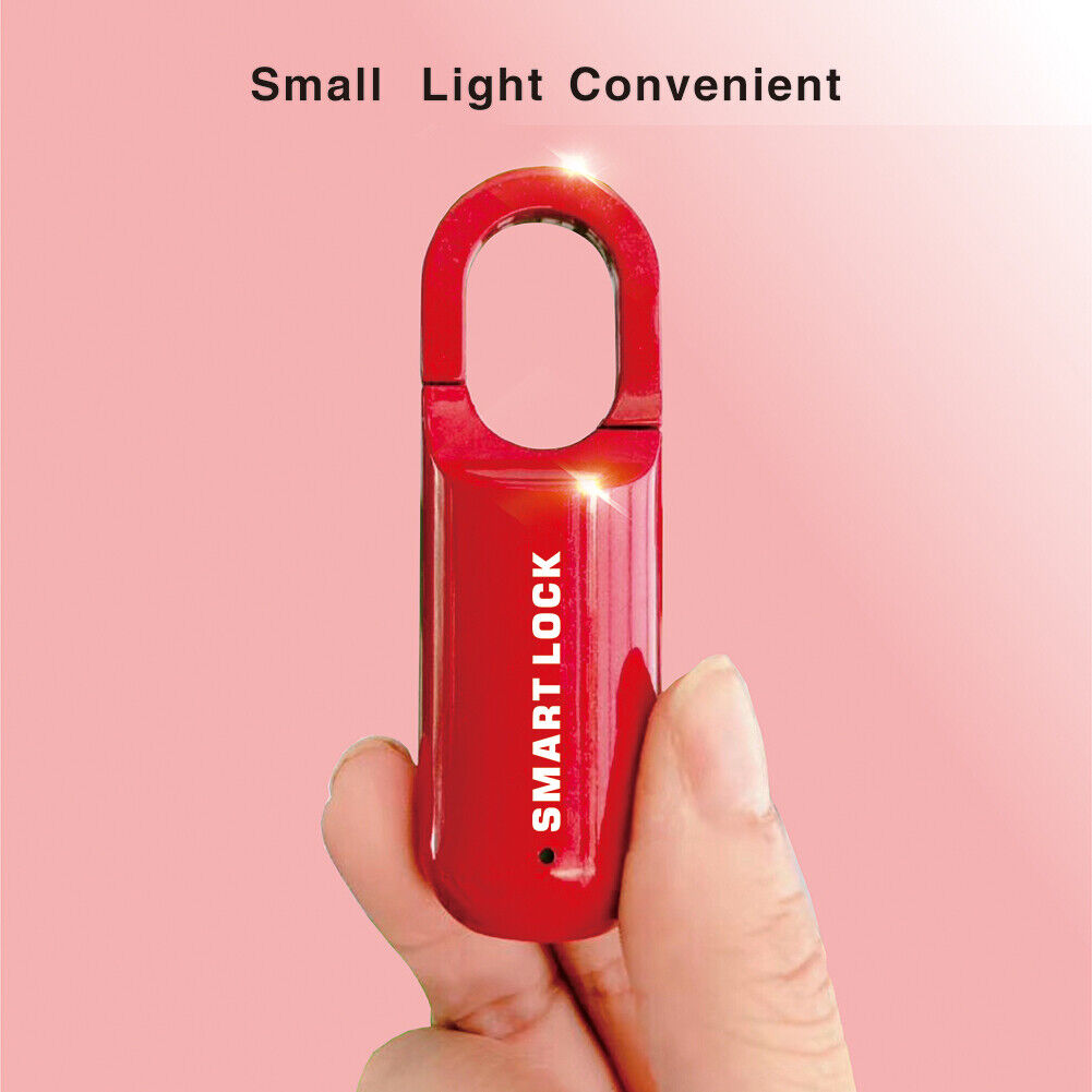 M01 Fingerprint Padlock USB Smart Keyless Travel Case Drawer Lock (Red)
