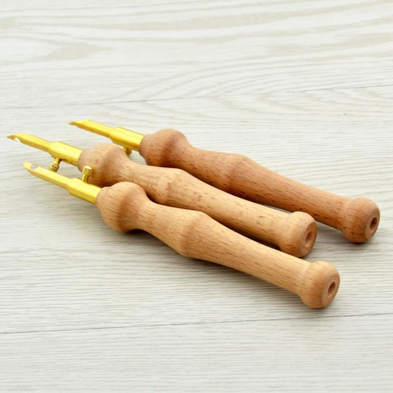 Knitting Embroidery Punch Threader Needle Pen Adjustable Sewing Accessories DIY