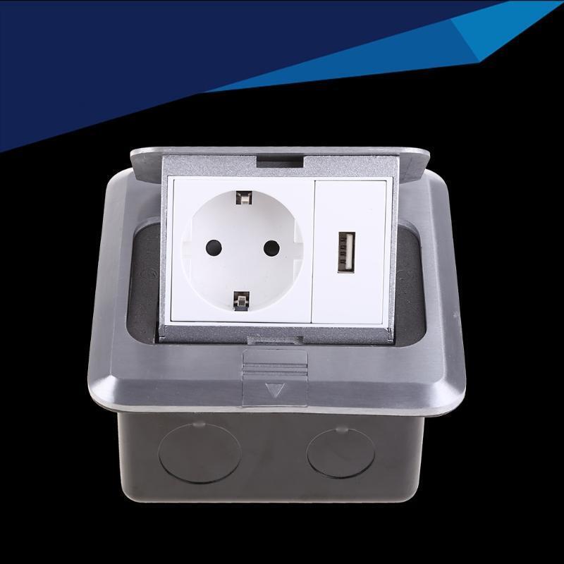 16A 125V Pop Up Floor Power Outlet EU Standard Russia Spain Socket USB Charging