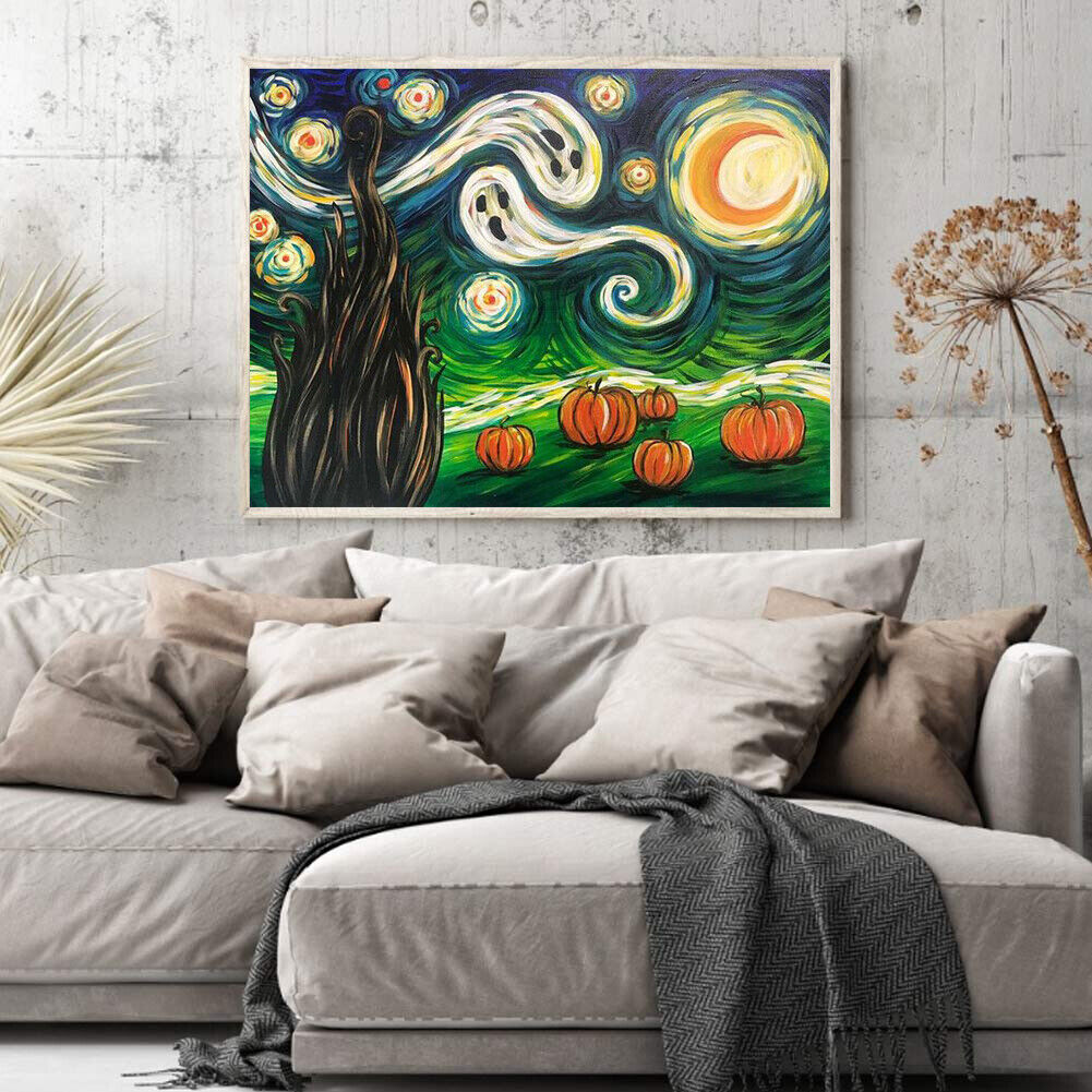 5D DIY Halloween Night Full Round Drill Diamond Painting Kit Mosaic Art