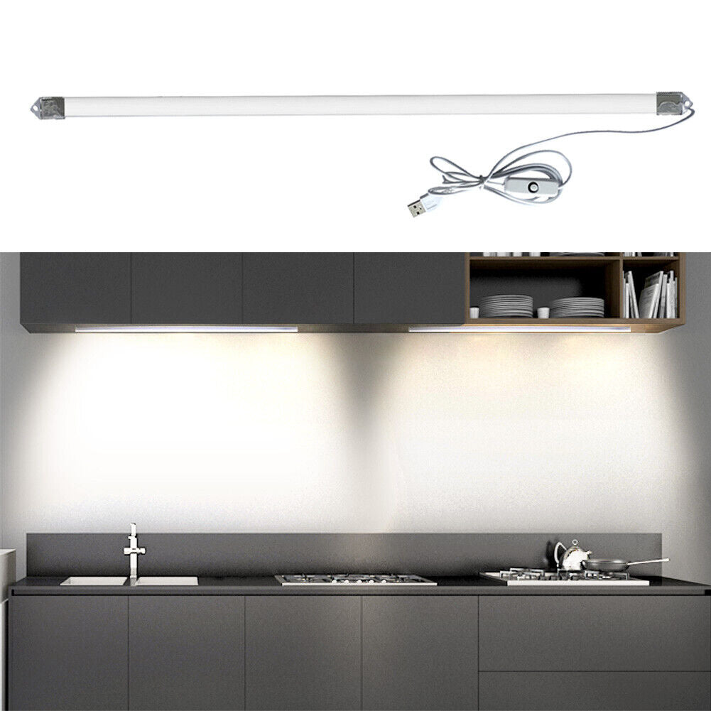 50cm LED Under Cabinet Night Light Bedroom Wardrobe Closet Lamp (B White)