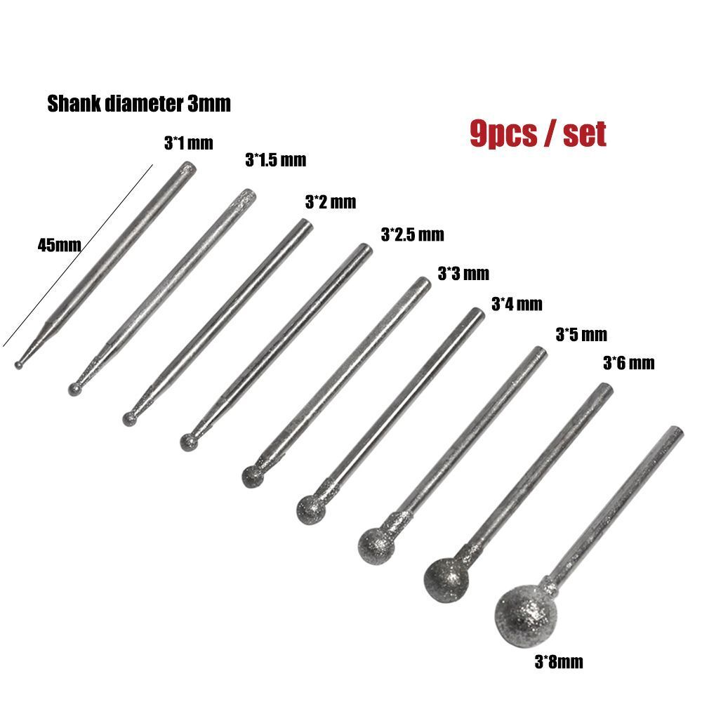 Diameter Shank Needle Head Cutter Jade Carve Tool Diamond Grind Grindings Bit