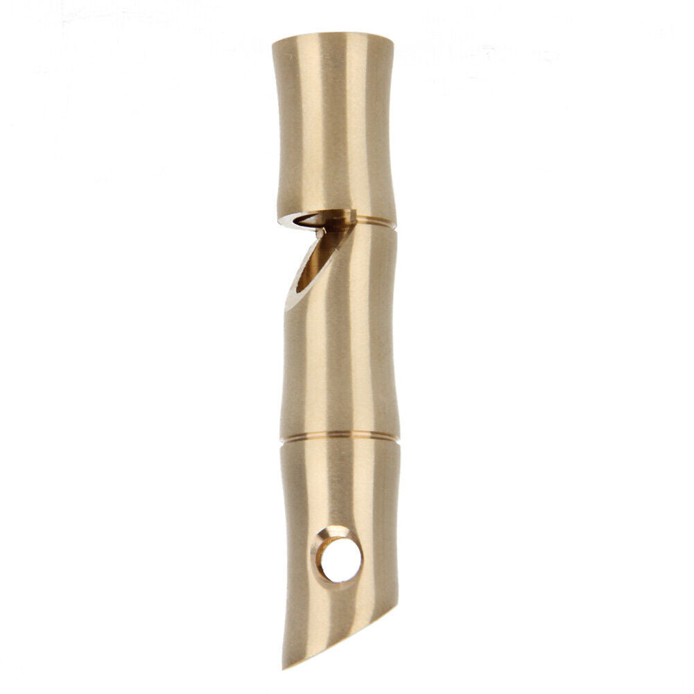Brass Bamboo Shape Key Chain Whistle SOS Survival EDC Tool