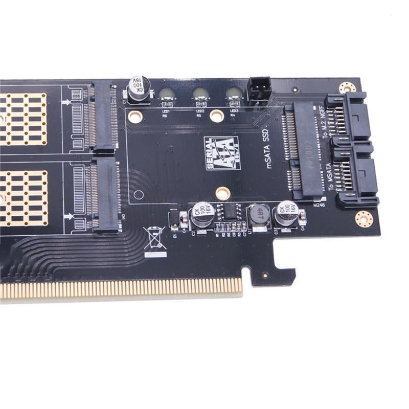 3 in 1 M.2 and mSATA SSD Adapter Card for M.2 NVME SSD to PCIE Adapter