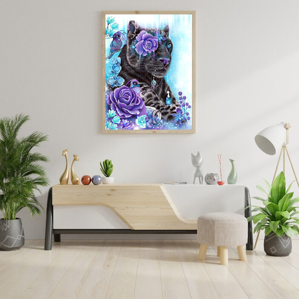 Oil Paint By Numbers Picture DIY Painting Tiger in Flower Art Painting Kit