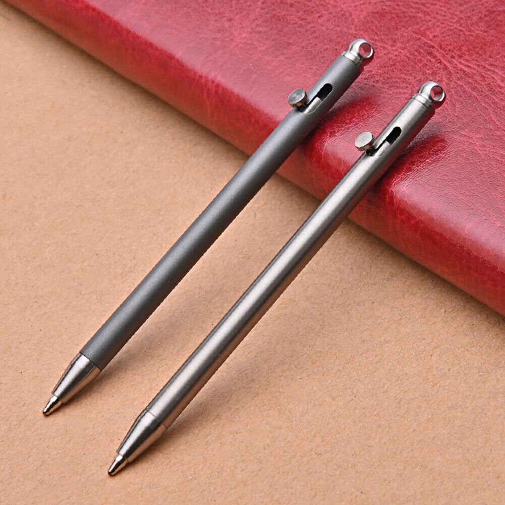 Portable Mini Titanium Ballpoint Pen Outdoor Metal Signature Pens (Gray)