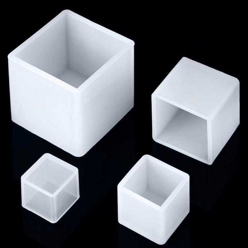 4Pcs DIY Craft Candle Mold Cube Crystal Jewelry Pendant Casting UV Epoxy Mold