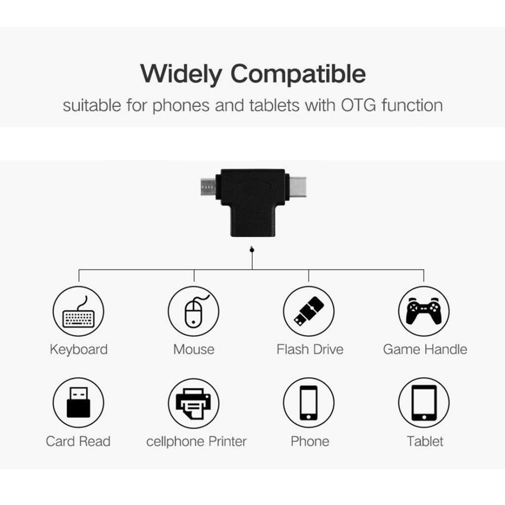 2 in 1 Type-C Micro-USB 3.0 USB-C Male Micro USB Male to OTG Adapter