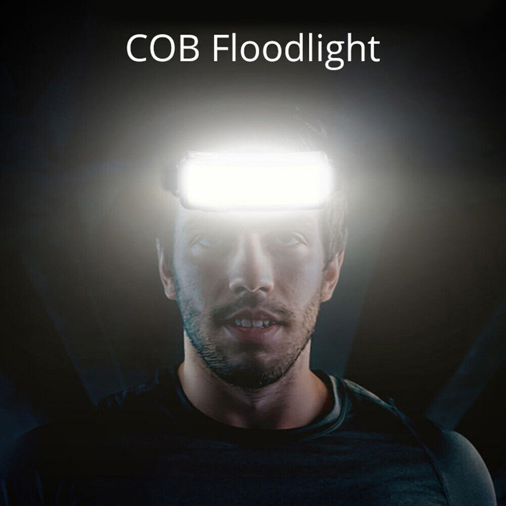 Portable LED Headlamp COB USB Rechargeable Headlight Built-in Battery Torch