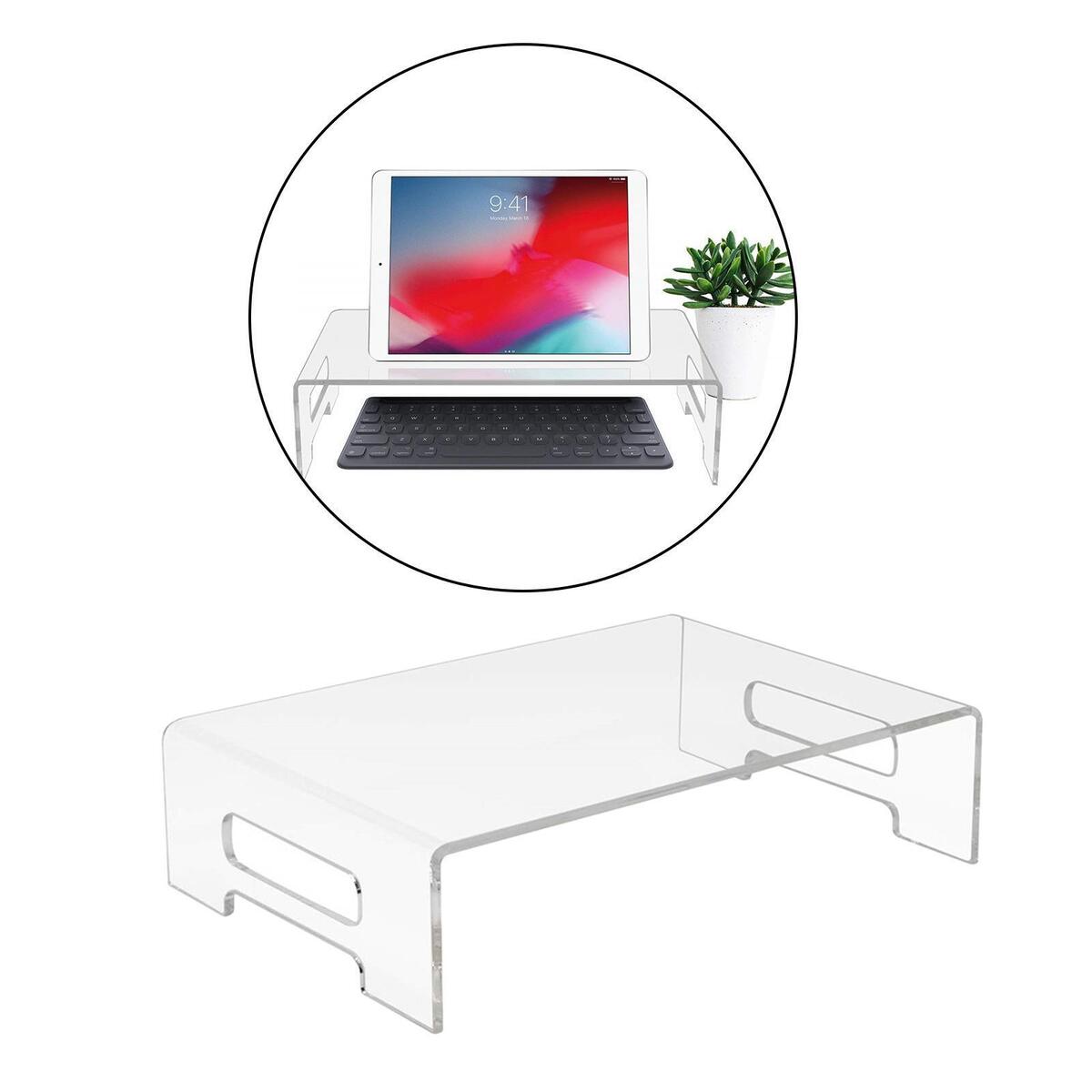 Clear Acrylic Computer Monitor Stand Holder Riser for Office Home Desktop, Free