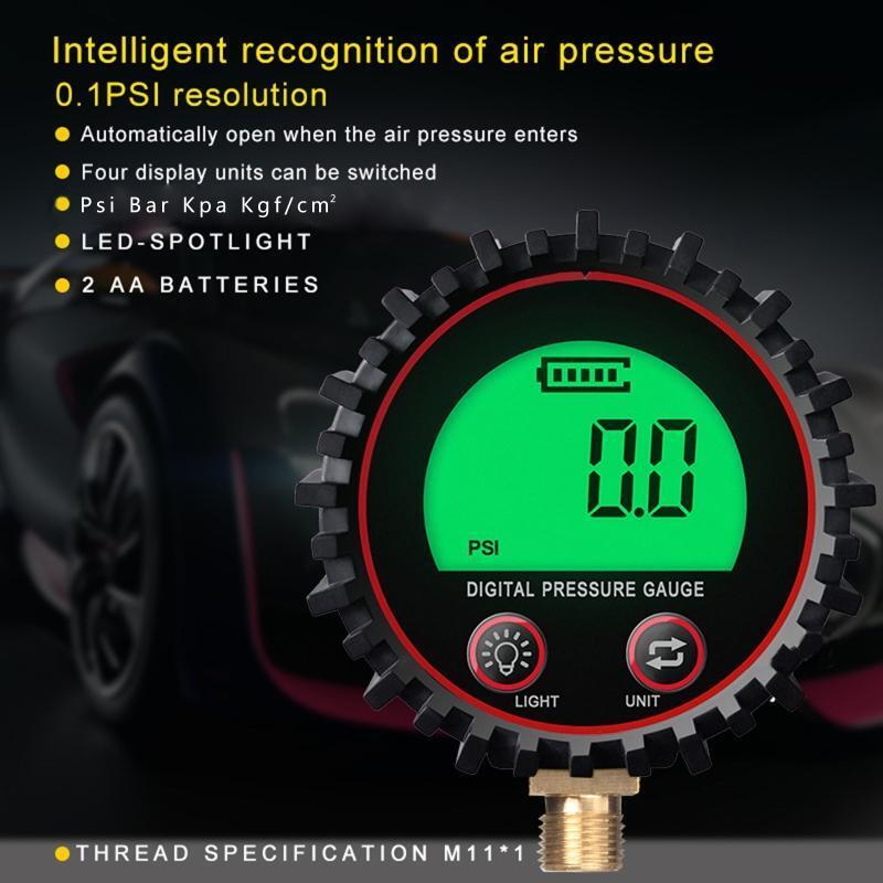Certificated Accuracy Dial Mechanical Tire Gauge LED Spotlight for Cars, Trucks