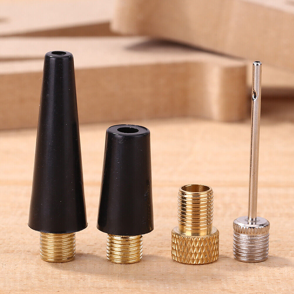 4pcs/set Ball Needle Nozzle Adapter Kit Bicycle Tire Inflate Pump Parts