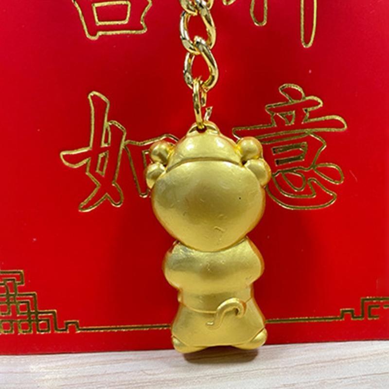 Cartoon Tiger Keychain Chinese New Year Zodiac Cute Animal Key Ring Bag Charms