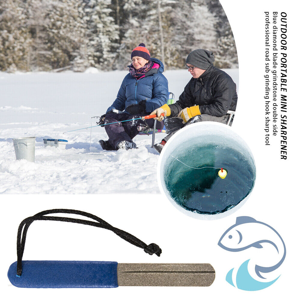 Double Groove Fishing Hook Sharpener Outdoor Diamond Fishhook Grindstone