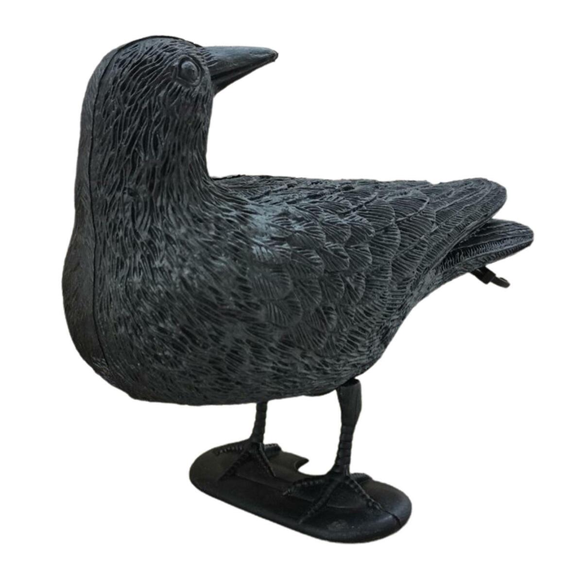 Lifesize Feathered Crow Decoy   Deterrent  Bird Raven Hunting Decoy