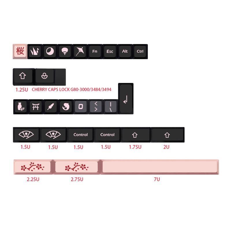 Custom Night Cherry Keycaps Suitable for Cherry MX Switch XDA Profile Key Set