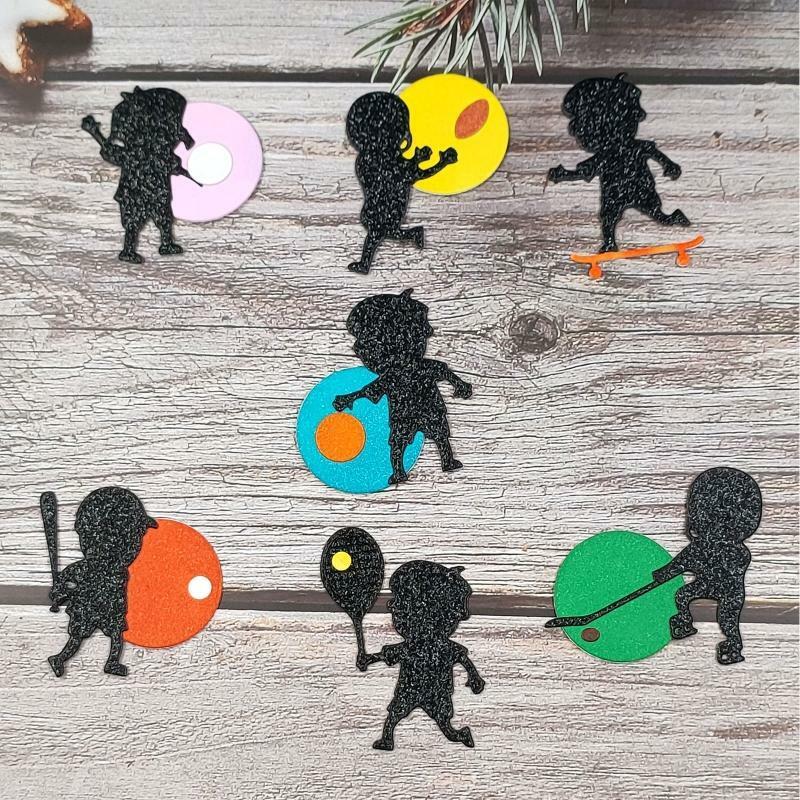 Children Playing Ball Metal Cutting Dies Stencil DIY Scrapbooking Album Template