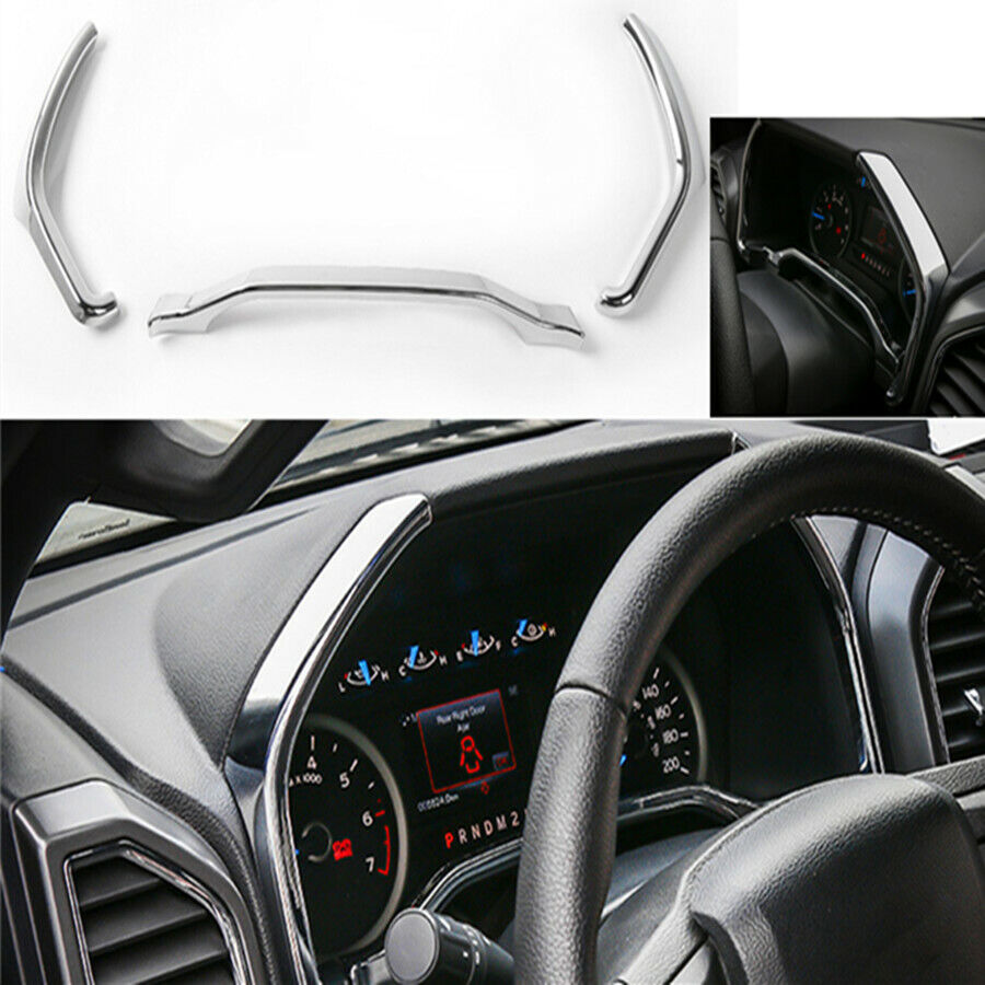 Chrome Dashboard Trim ABS Plastic For 2015-2018 Ford F150 F250 F350 Super Duty
