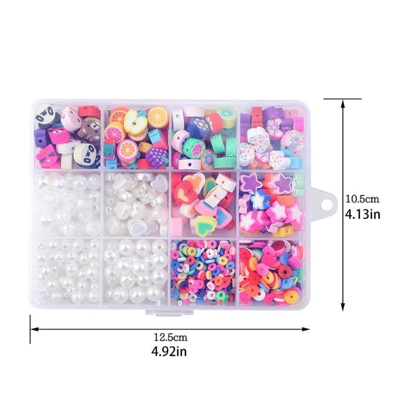 Jewelry Making Beads Smooth Edges Sharpless Polymer Clay Durable Strong 12 Grids