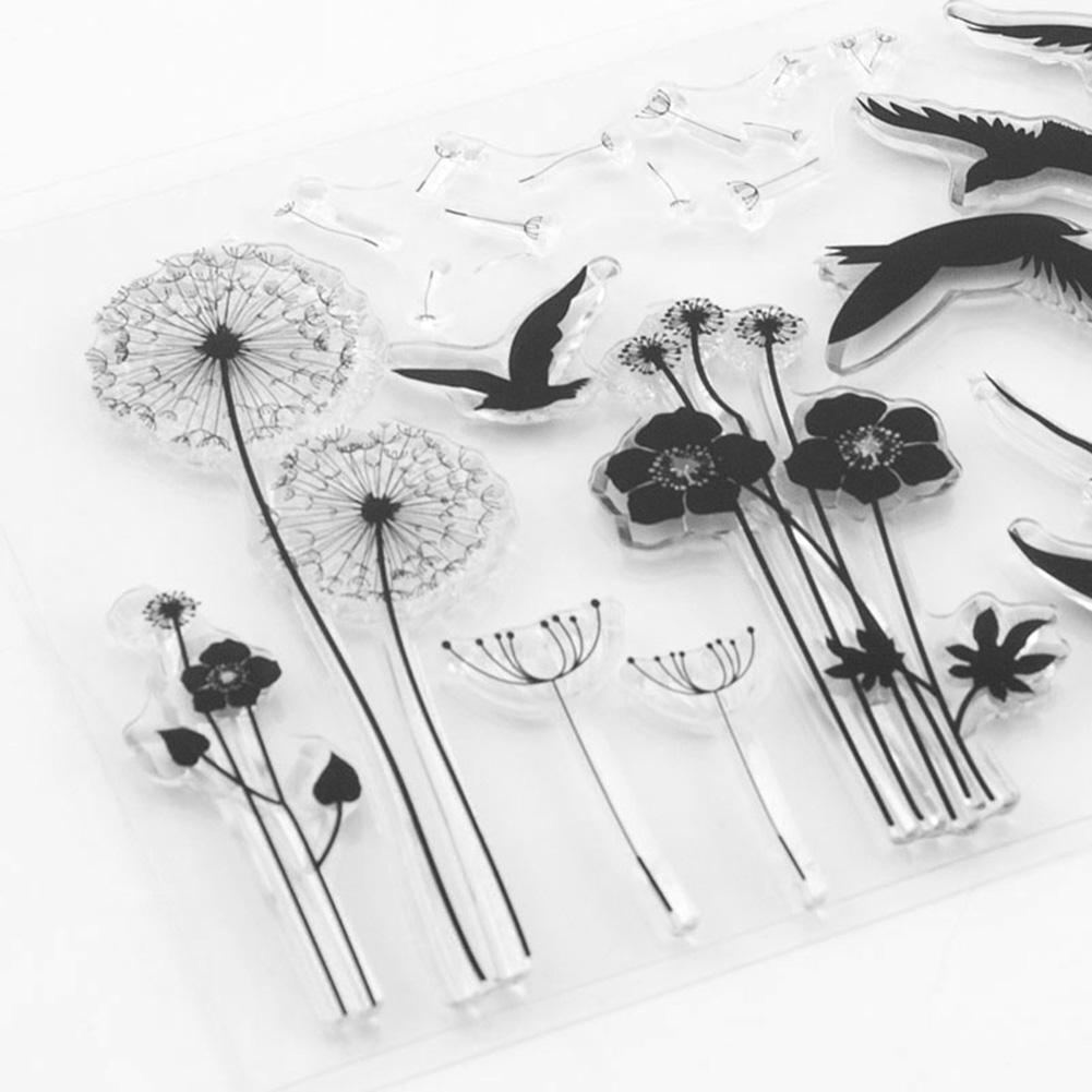 DIY Flowers Birds Silicone Clear Stamps Scrapbook/Photo Album Craft Decor